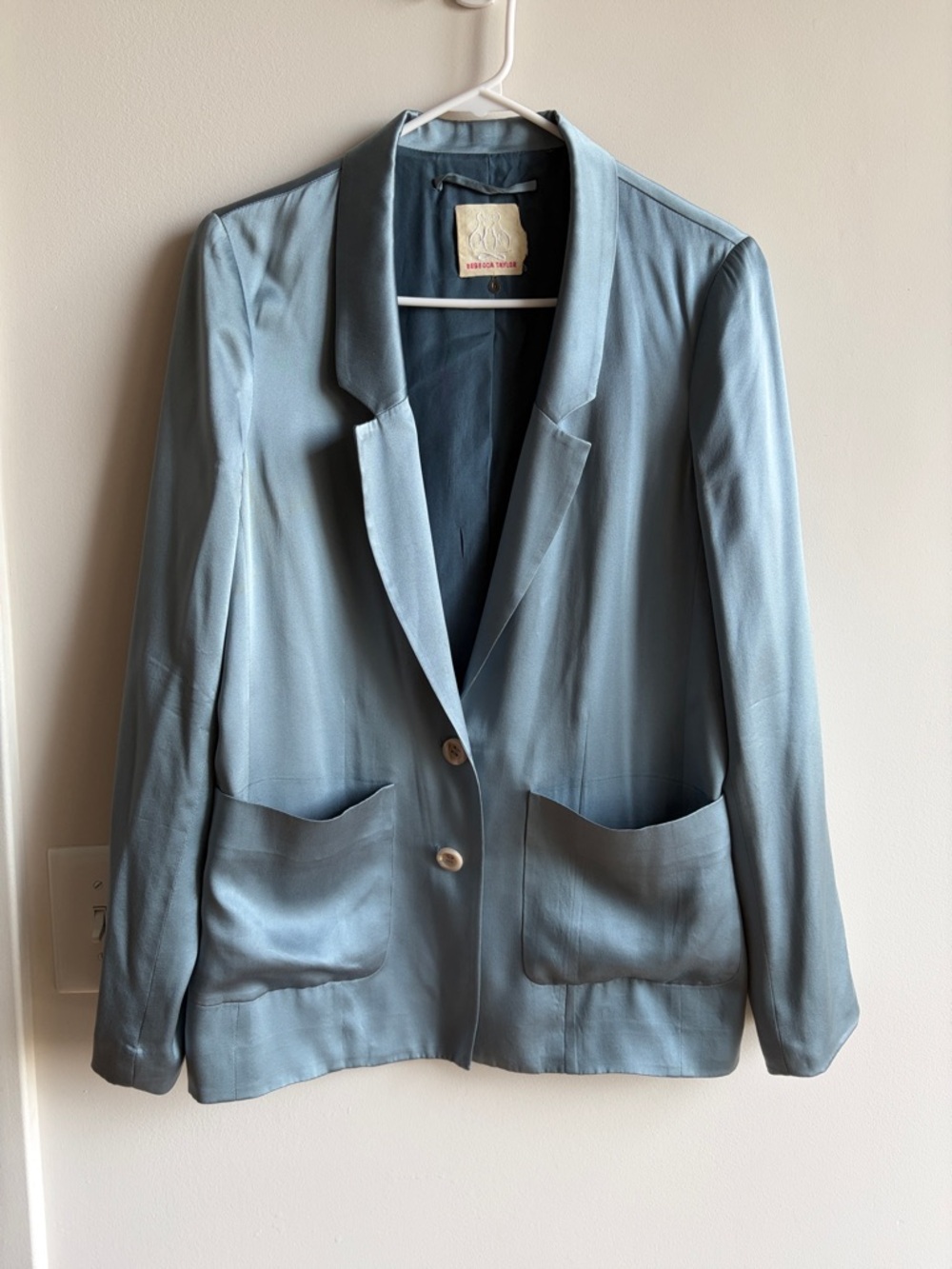 Rebecca Taylor 100% silk light blue blazer